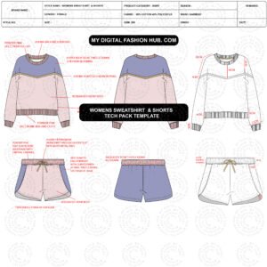 Women’s Sweatshirt Tech Pack Template