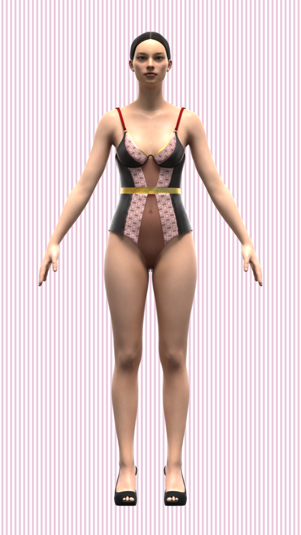 womens bodysuit 3d model clo 3d