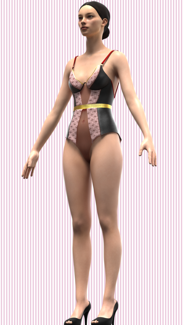 womens bodysuit 3d model clo 3d