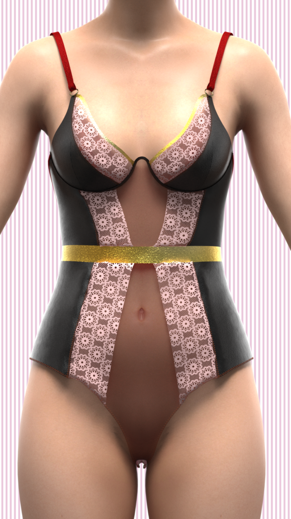 womens bodysuit 3d model clo 3d