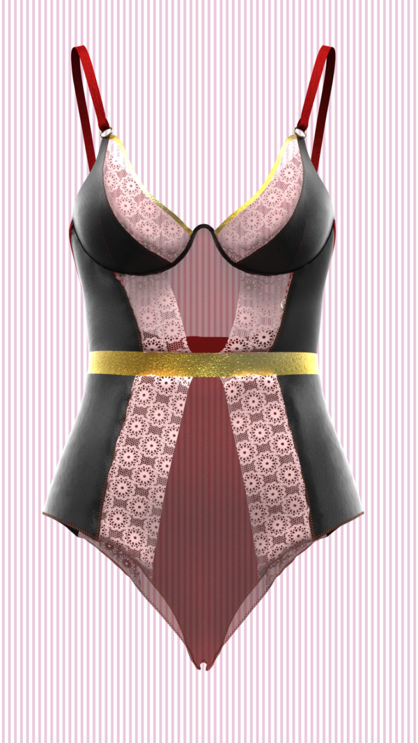 womens bodysuit 3d model clo 3d