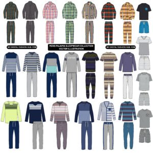 mens pajama vector illustration premium pack