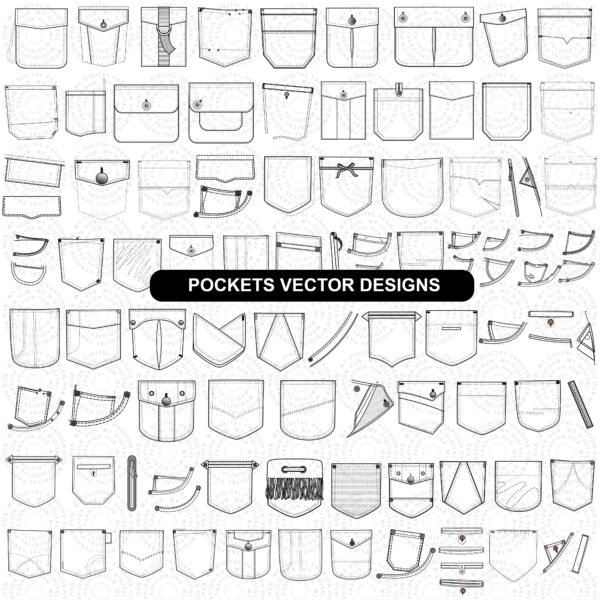 pocket vector design for apparel tech pack