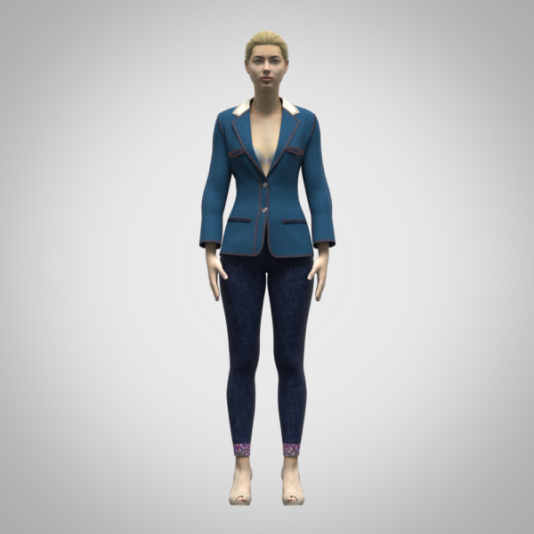 womens blazer 3d model clo 3d