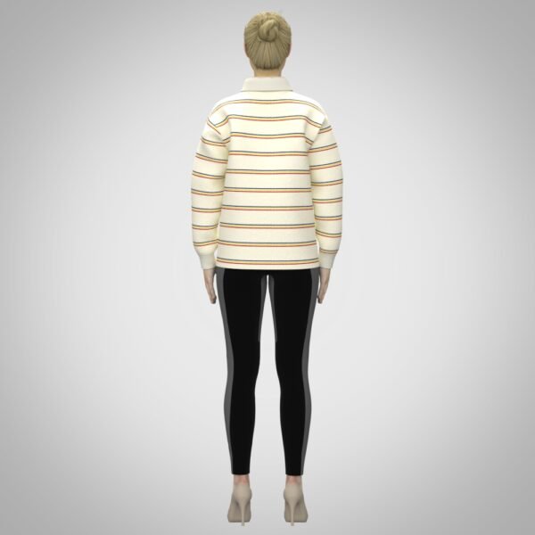 3d clothing Womens Rugby Polo Free Downlaod Digital Fashion CLO 3D & Marvelous Designer Compatible