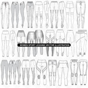 womens sport legging vector illustration pack