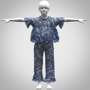 Girls top bottom set 3d clothing Digital Fashion CLO 3D & Marvelous Designer Compatible