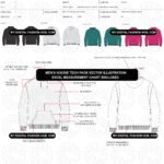 Mens hoodie tech pack vector with genuine measurement 2026