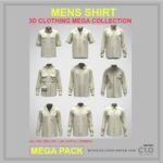 Men’s Shirt 3D Clothing Mega Pack featuring 9 high-quality shirt garments designed for professional digital fashion workflows. This collection includes short sleeve button-up shirts, long sleeve formal shirts, utility pocket styles, relaxed casual silhouettes, and modern tailored variations built specifically for CLO3D and Marvelous Designer simulation.