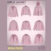 Girls jacket 3d clothing Pack featuring 09 high-quality outerwear garments designed for professional digital fashion workflows. This collection includes puffer jackets, hoodie jackets, bomber styles, zip-up winter coats, and layered outerwear silhouettes built specifically for CLO3D and Marvelous Designer simulation.