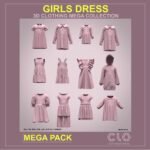 Girls Dress 3D Clothing Mega Pack