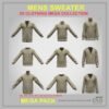 Mens sweater 3D Clothing Mega Pack featuring 9 high-quality sweater 3d mockup garments designed for professional digital fashion workflows.