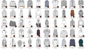 Women’s sweater fashion flats vector pack with 50 knitwear technical sketches, sweater flat drawings for fashion designers