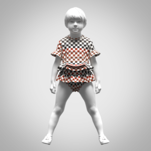 Baby girls tops 3d clothing This high-qualitybaby girls tops 3d clothing is ideal for use in digital fashion showcases, animations, gaming, virtual fitting rooms, or fashion prototyping. The model is optimized with a low polycount, making it suitable for real-time applications. Key Features: Low polycount 3d Clothing – Optimized for fast rendering and game engines Realistic wash-effect textures – Includes exotic surface details. Normal maps – For enhanced depth and realism 2D CAD Pattern included – Perfect for actual garment production. Printable sewing pattern – Based on production standards. If anything missing just direct text me, I will be there for help. File formates : Zprj, Obj, FBX, MTL, LXO, DXF, PDF and also all in one file. Made with Clo Standalone.