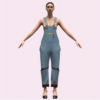 womens overall 3d clothing is ideal for use in digital fashion showcases, animations, gaming, virtual fitting rooms, or fashion prototyping. The model is optimized with a low polycount, making it suitable for real-time applications.