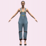 womens overall 3d clothing is ideal for use in digital fashion showcases, animations, gaming, virtual fitting rooms, or fashion prototyping. The model is optimized with a low polycount, making it suitable for real-time applications.