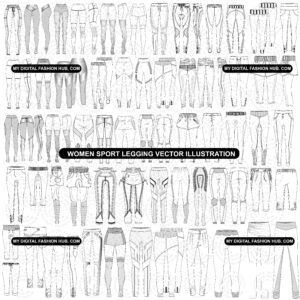 Womens Sport Legging Vector Pack –50 Design Asset