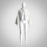 Womens tie neck shirt 3d clothing Low-poly 3D model