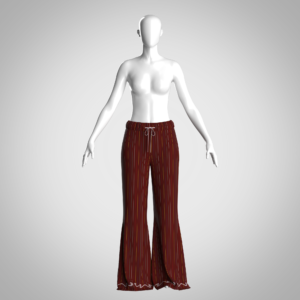 Womens wide leg trouser 3d clothing. This high-quality girls dungarees 3d clothing is ideal for use in digital fashion showcases, animations, gaming, virtual fitting rooms, or fashion prototyping.