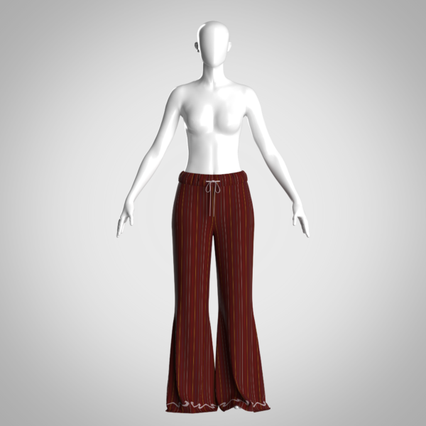 Womens wide leg trouser 3d clothing. This high-quality girls dungarees 3d clothing is ideal for use in digital fashion showcases, animations, gaming, virtual fitting rooms, or fashion prototyping.